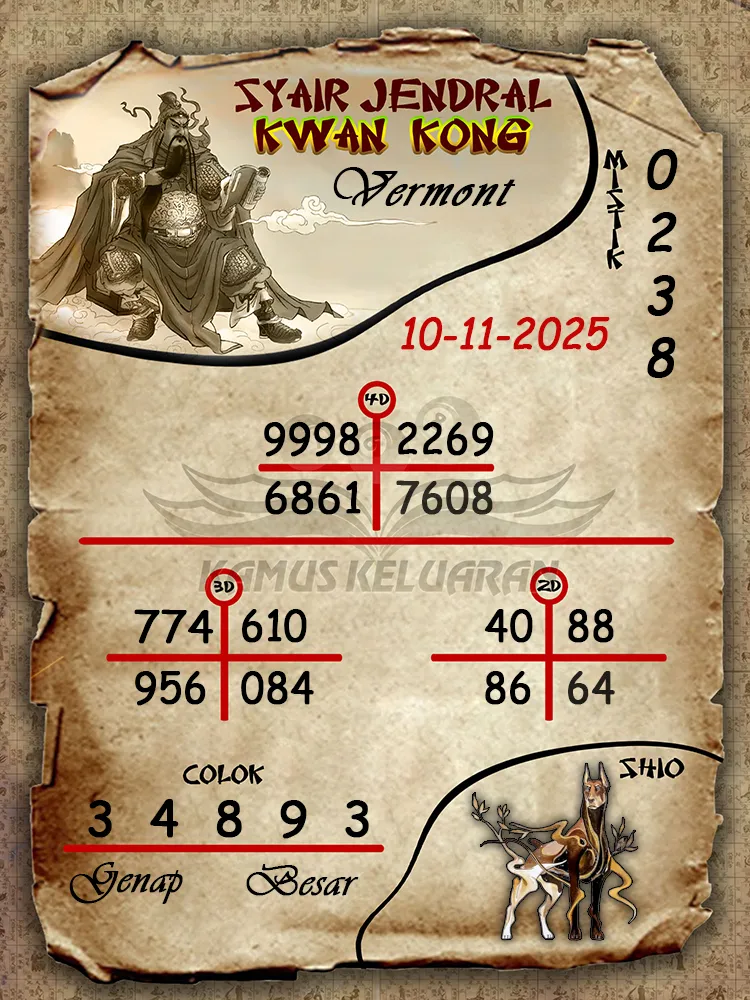 Syair Jendral Kwan Kong Vermont 10 11 2025