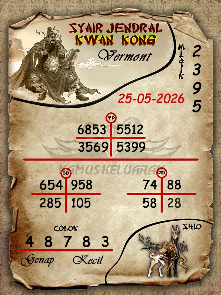 Syair Jendral Kwan Kong Vermont 25 05 2026