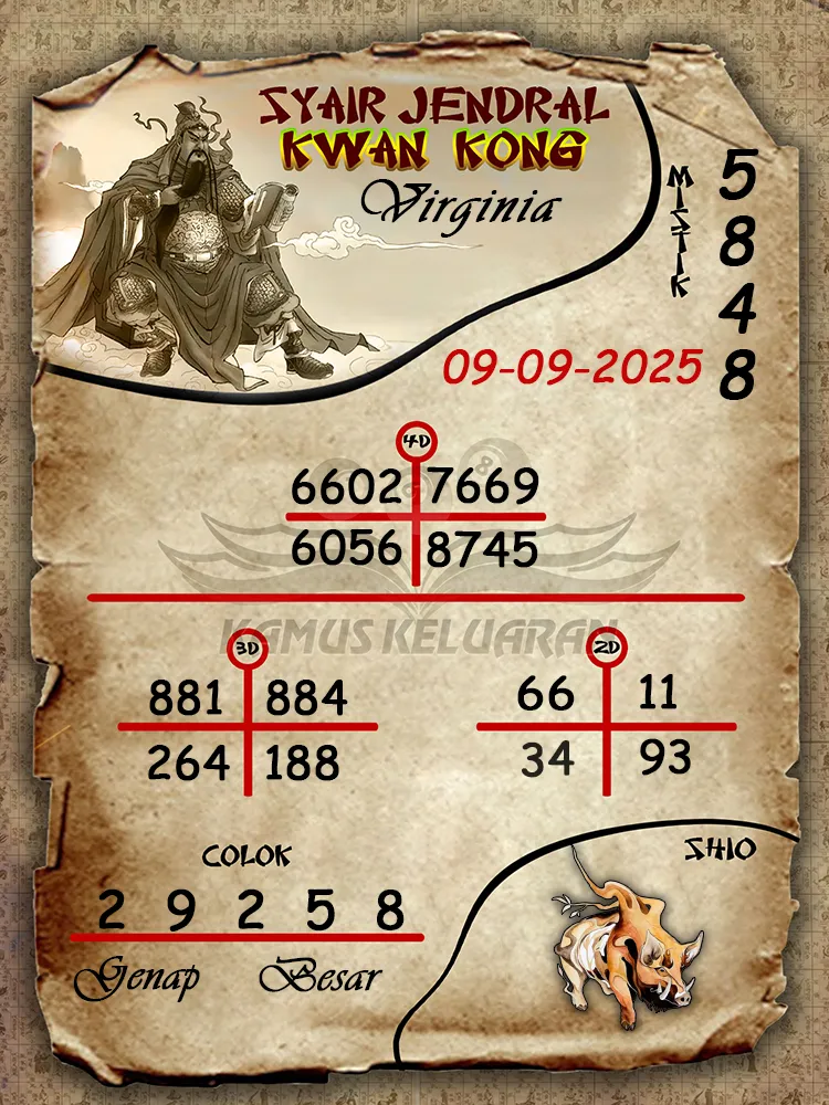 syair jendral kwan kong Virginia 09 09 2025