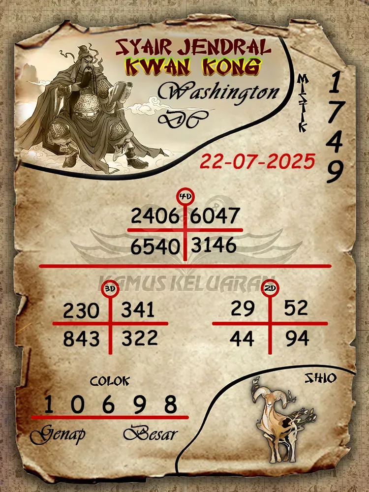 syair jendral kwan kong Washington DC 22 07 2025