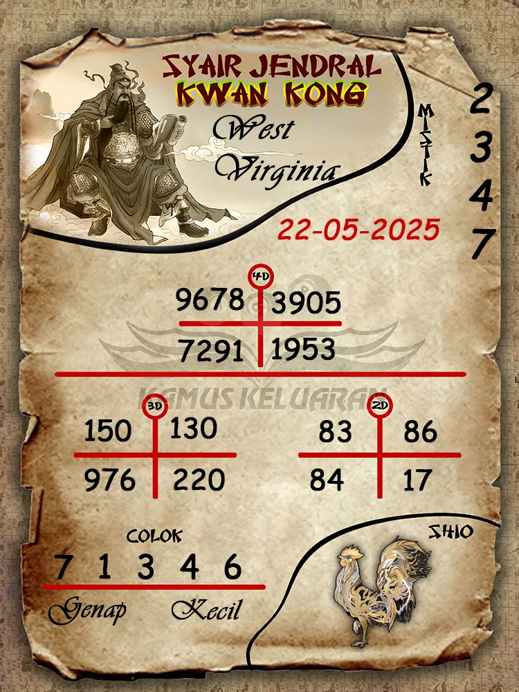 syair jendral kwan kong west virginia 22 05 2025