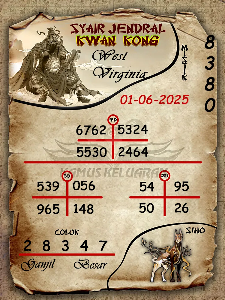 syair jendral kwan kong west virginia 01 06 2025