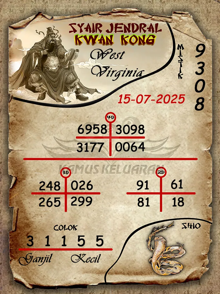 syair jendral kwan kong West Virginia 15 07 2025