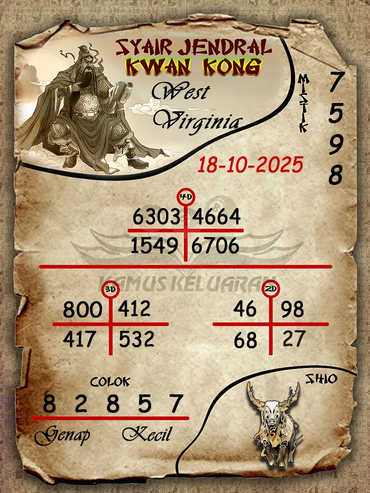 Syair Jendral Kwan Kong West Virginia 18 10 2025