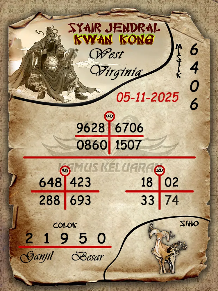 Syair Jendral Kwan Kong West Virginia 05 11 2025