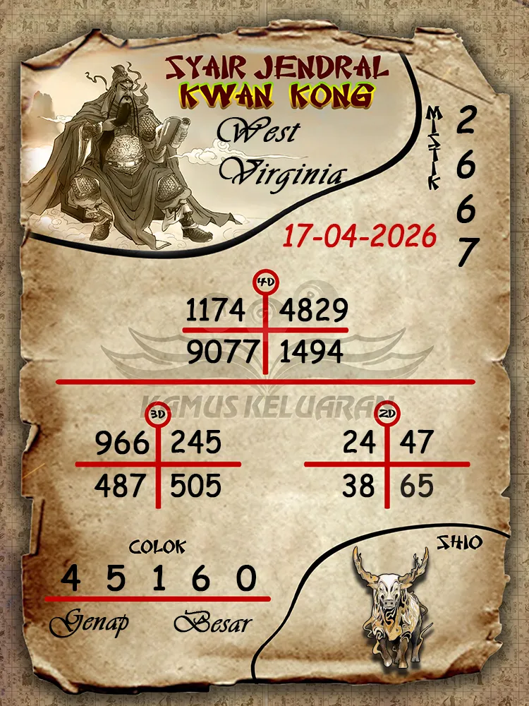 Syair Jendral Kwan Kong West Virginia 17 04 2026