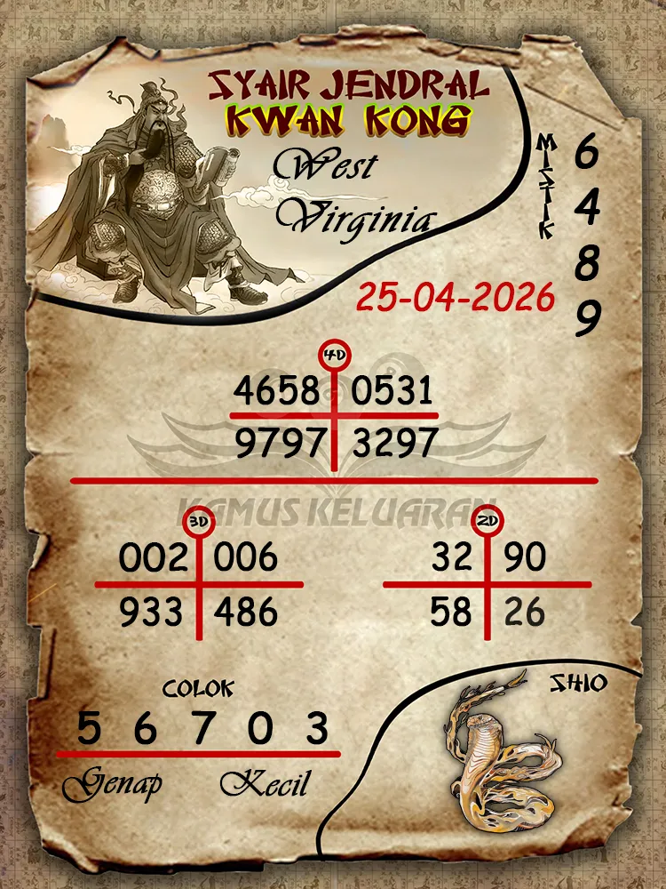 Syair Jendral Kwan Kong West Virginia 25 04 2026