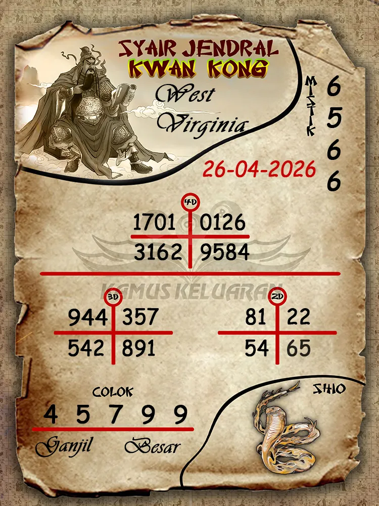 Syair Jendral Kwan Kong West Virginia 26 04 2026