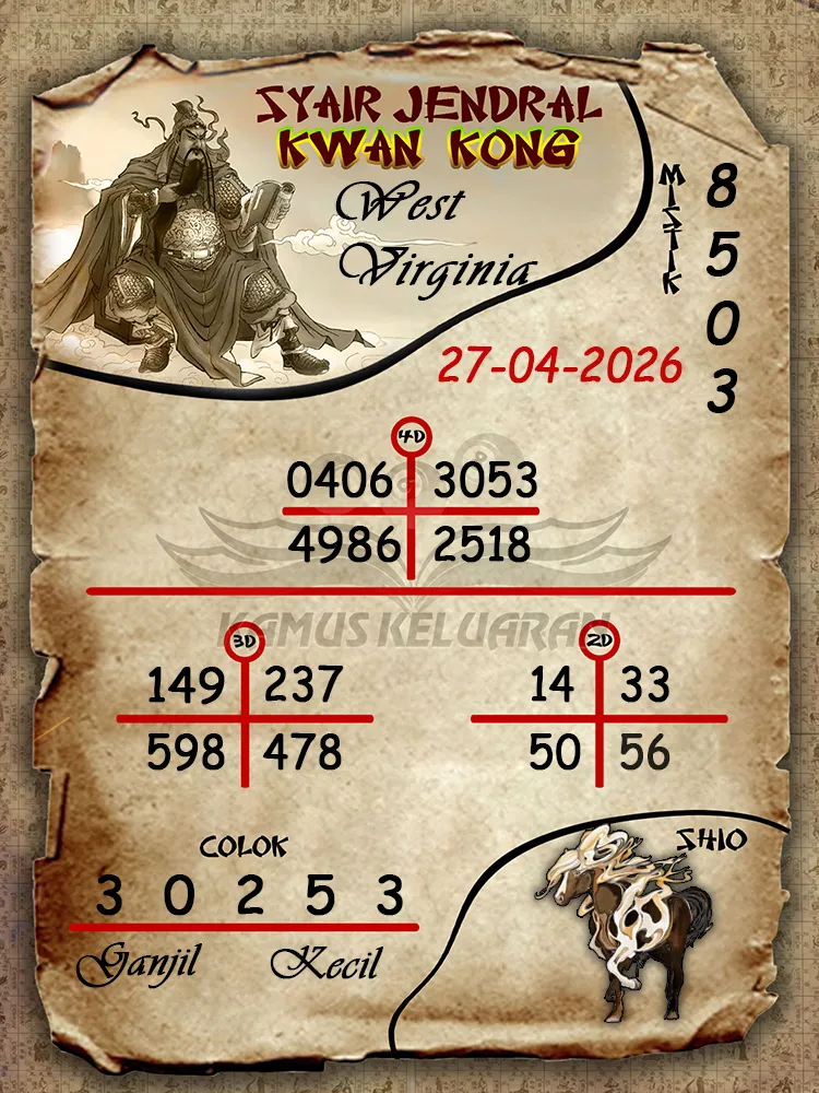 Syair Jendral Kwan Kong West Virginia 27 04 2026