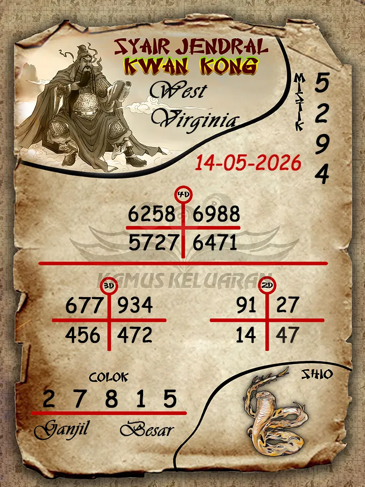 Syair Jendral Kwan Kong West Virginia 14 05 2026