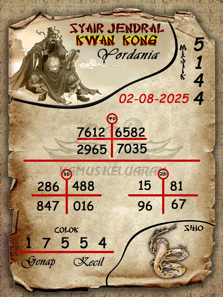 syair jendral kwan kong Yordania 02 08 2025